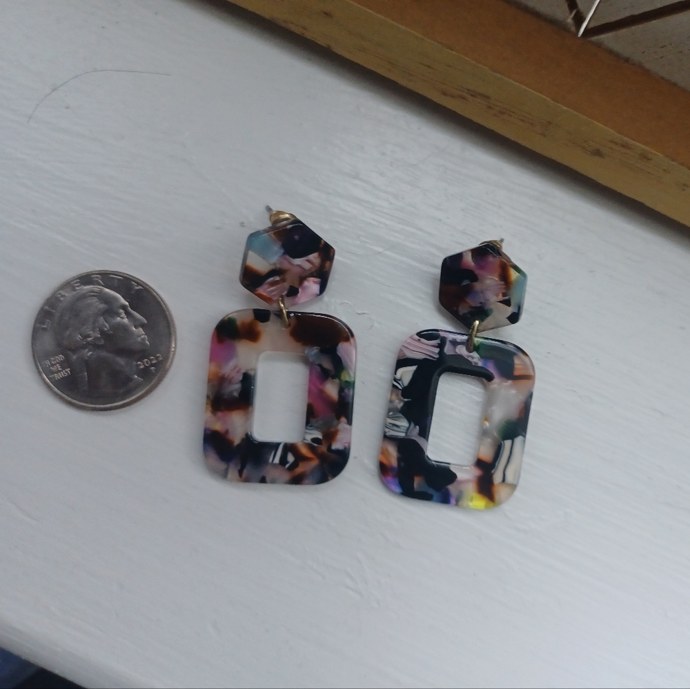 Resin Multi Colored Earrings
